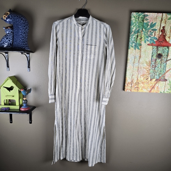 Nili Lotan FLAWED Malia Striped Button Dress Small - Picture 9 of 16